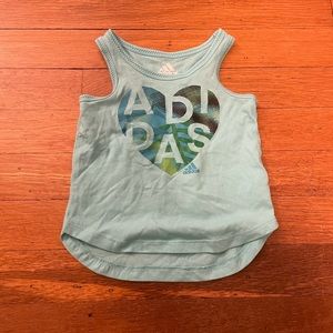 Adidas Baby Mint Green Heart Logo Tank Top, Size 6M